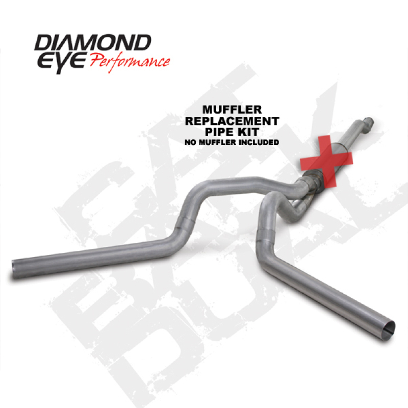 Ford F250 Performance Exhaust - Diamond Eye Performance - Cat Back, Dual Exit, Aluminized - `03-`07